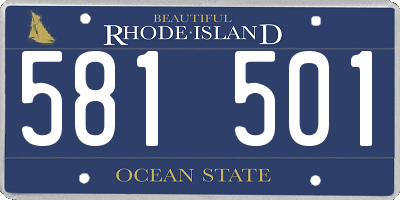 RI license plate 581501