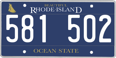 RI license plate 581502
