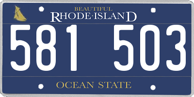 RI license plate 581503