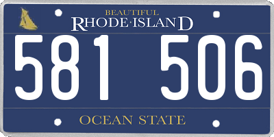 RI license plate 581506