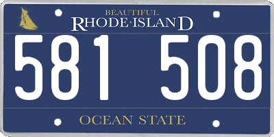 RI license plate 581508