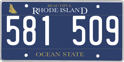 RI license plate 581509