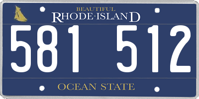 RI license plate 581512