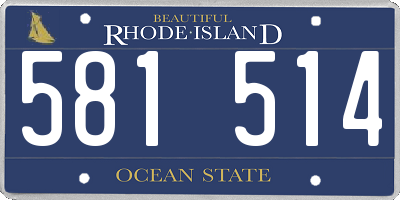 RI license plate 581514