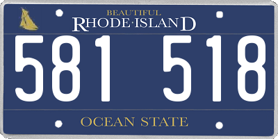 RI license plate 581518
