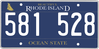RI license plate 581528