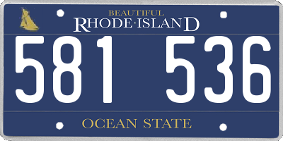 RI license plate 581536