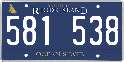 RI license plate 581538