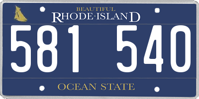 RI license plate 581540