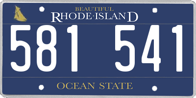 RI license plate 581541