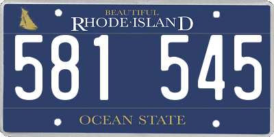 RI license plate 581545
