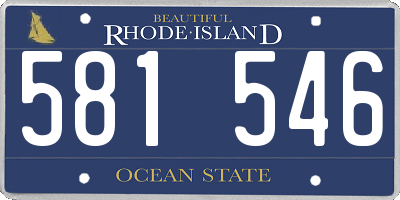 RI license plate 581546