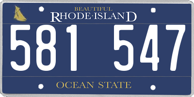 RI license plate 581547