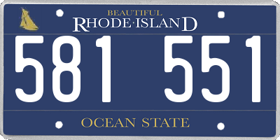 RI license plate 581551