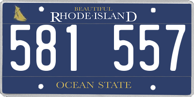 RI license plate 581557