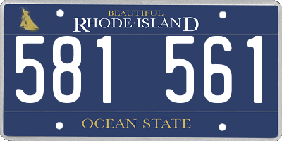 RI license plate 581561