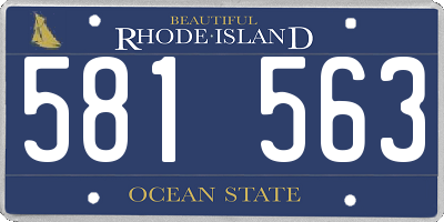 RI license plate 581563