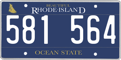 RI license plate 581564