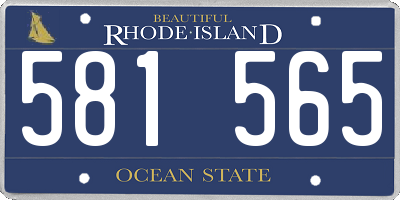 RI license plate 581565