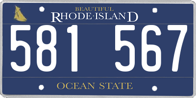 RI license plate 581567