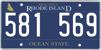 RI license plate 581569