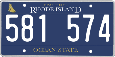 RI license plate 581574