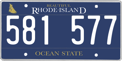 RI license plate 581577