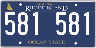 RI license plate 581581