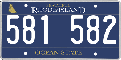 RI license plate 581582