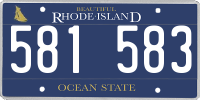 RI license plate 581583
