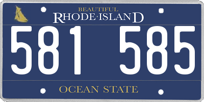 RI license plate 581585