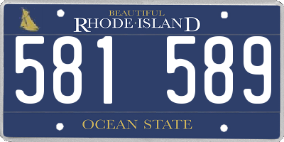 RI license plate 581589