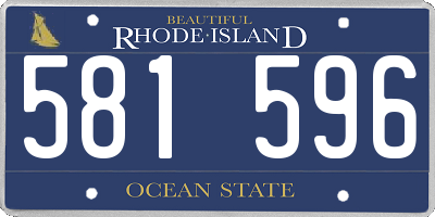 RI license plate 581596
