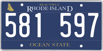 RI license plate 581597