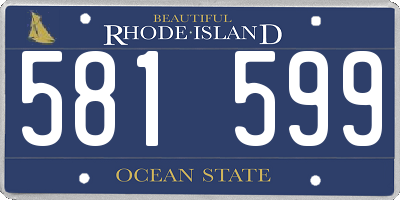 RI license plate 581599