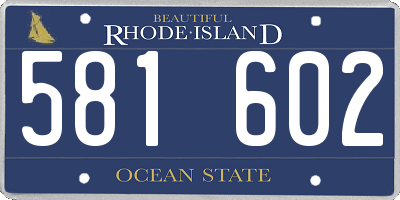 RI license plate 581602