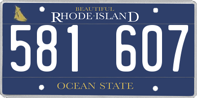 RI license plate 581607