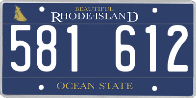 RI license plate 581612