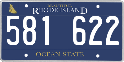 RI license plate 581622