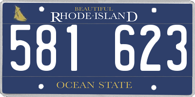 RI license plate 581623