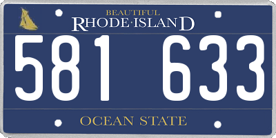 RI license plate 581633