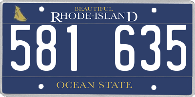 RI license plate 581635