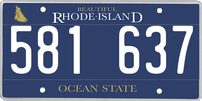 RI license plate 581637
