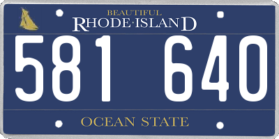 RI license plate 581640