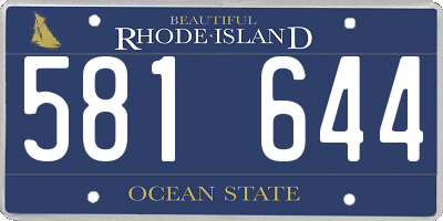 RI license plate 581644