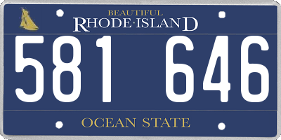 RI license plate 581646