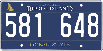 RI license plate 581648