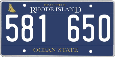 RI license plate 581650