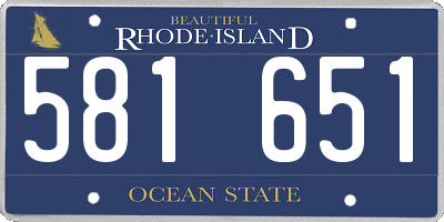 RI license plate 581651