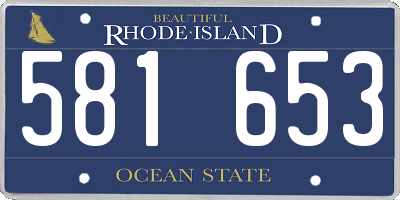 RI license plate 581653